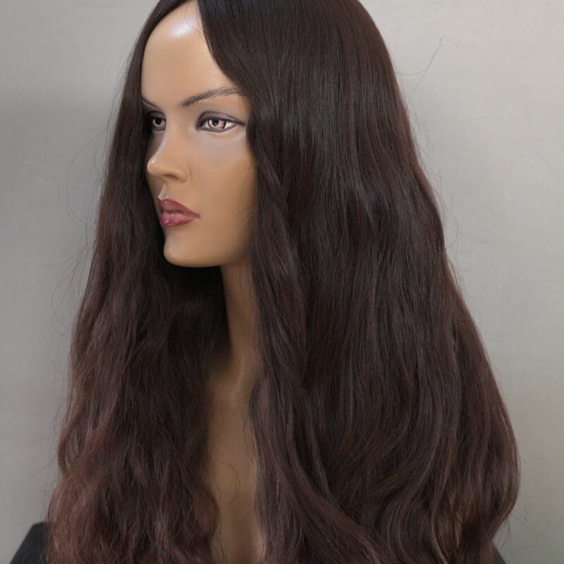 Естествена-Перука-Коса-Ръчна-Кафява-Уникална