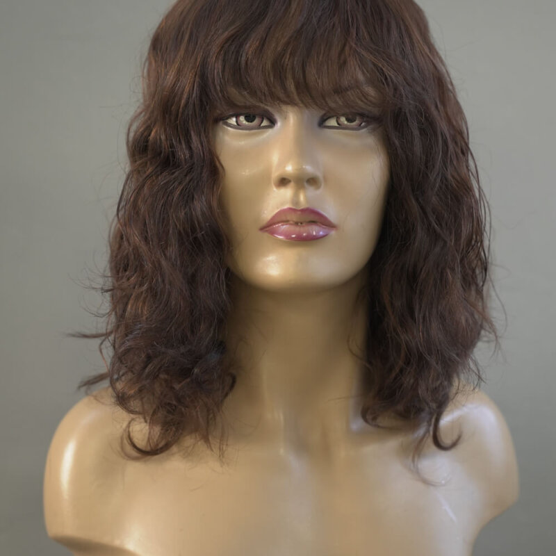 Естествена-Перука-Коса-Ръчна-Кестенява