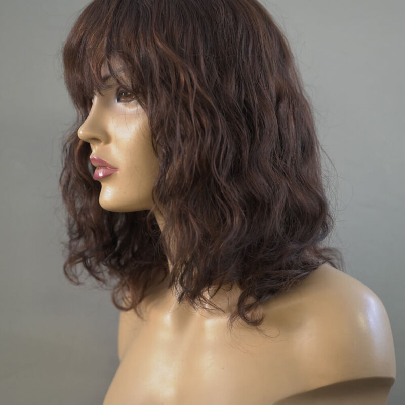 Естествена-Перука-Коса-Ръчна-Кестенява-Дамска