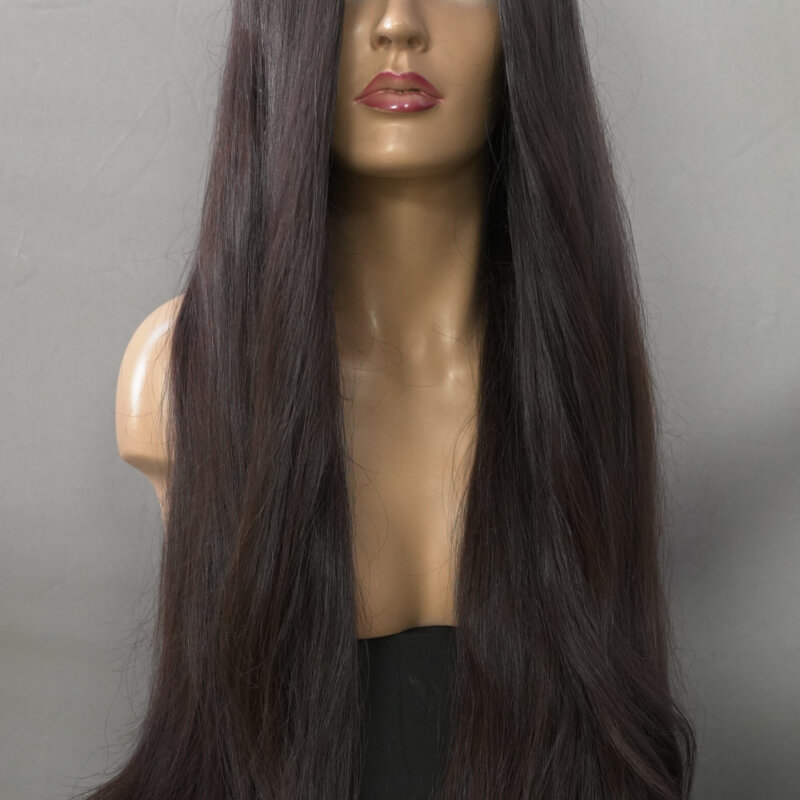 Натурална-Дишаща-Перука-Дамска-Кафява-Дълга