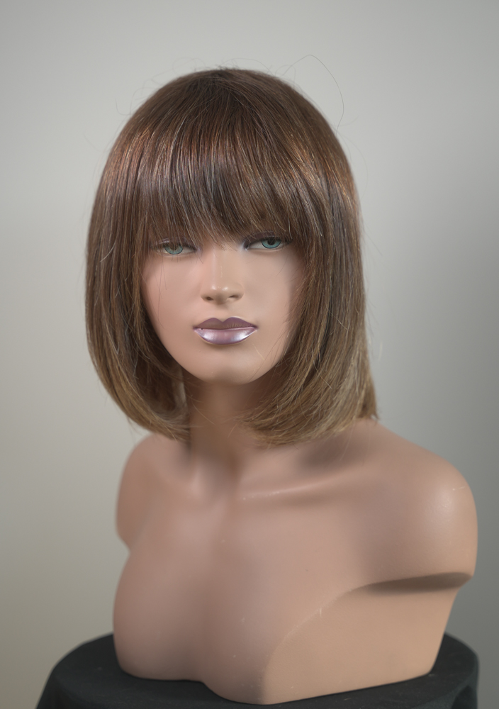 перука радулови натурална коса светло кестенява