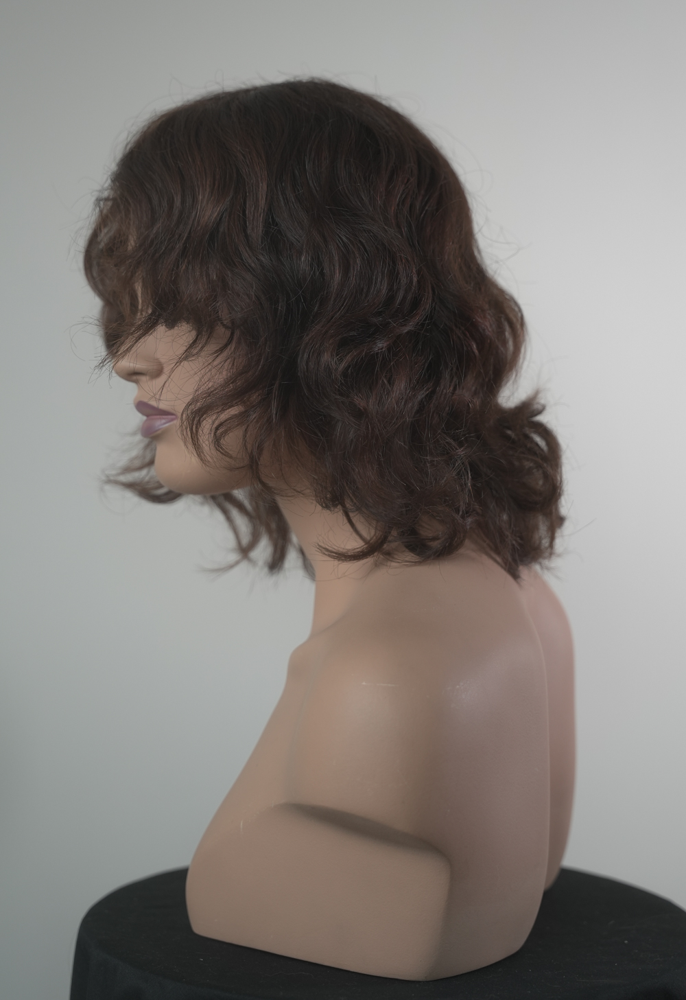 „Казабланка“- уникална перука от 100% естествена турска коса- ръчна изработка 6 чуплива-кестенява-средна дължина